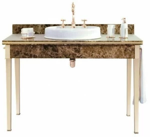 Gentry Home Раковина с одной консолью из темного мрамора emperador  3080