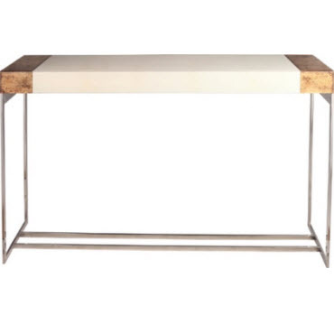 Консоль белая с деревянной отделкой на металлических ножках Capel PUSHA PUSHA 060976 Белый;коричневый;хром  - Вид №1