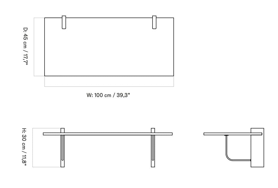 Подвесной письменный стол из дуба Audo Copenhagen Corbel ARCH-00064677 - Вид №9