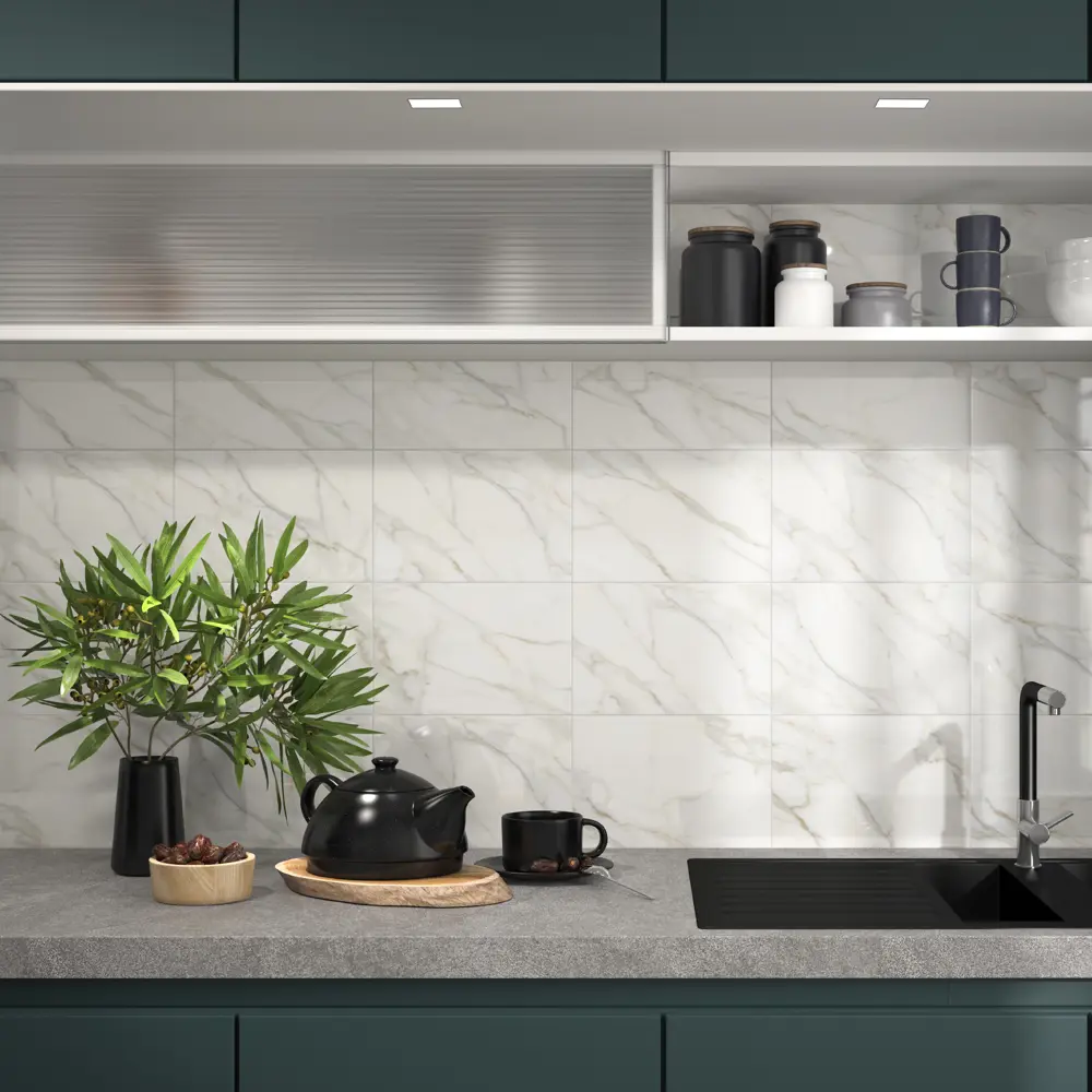 Плитка настенная Kerama Marazzi Рива 20x30 см 1.5 м² глянцевая цвет белый STLM-2102637 - Вид №2