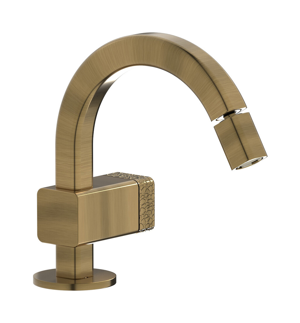 Прогрессивный смеситель для биде на 1 отверстие в комплекте с донным клапаном. WE ARE IB eo220mb_2 Modern Bronze Elio