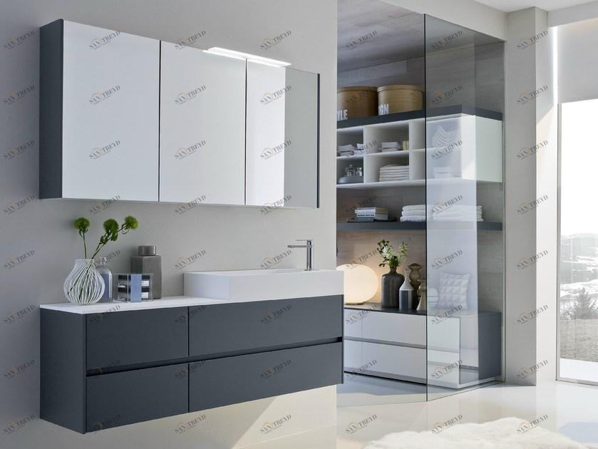 Ideagroup Отдельная лакированная тумба под умывальник с зеркалом Nyù sun-id-1462820