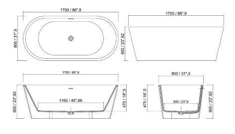 DMT0304 Bathroom Collection ванна Diamond Tub Dimasi 46714 - Вид №1