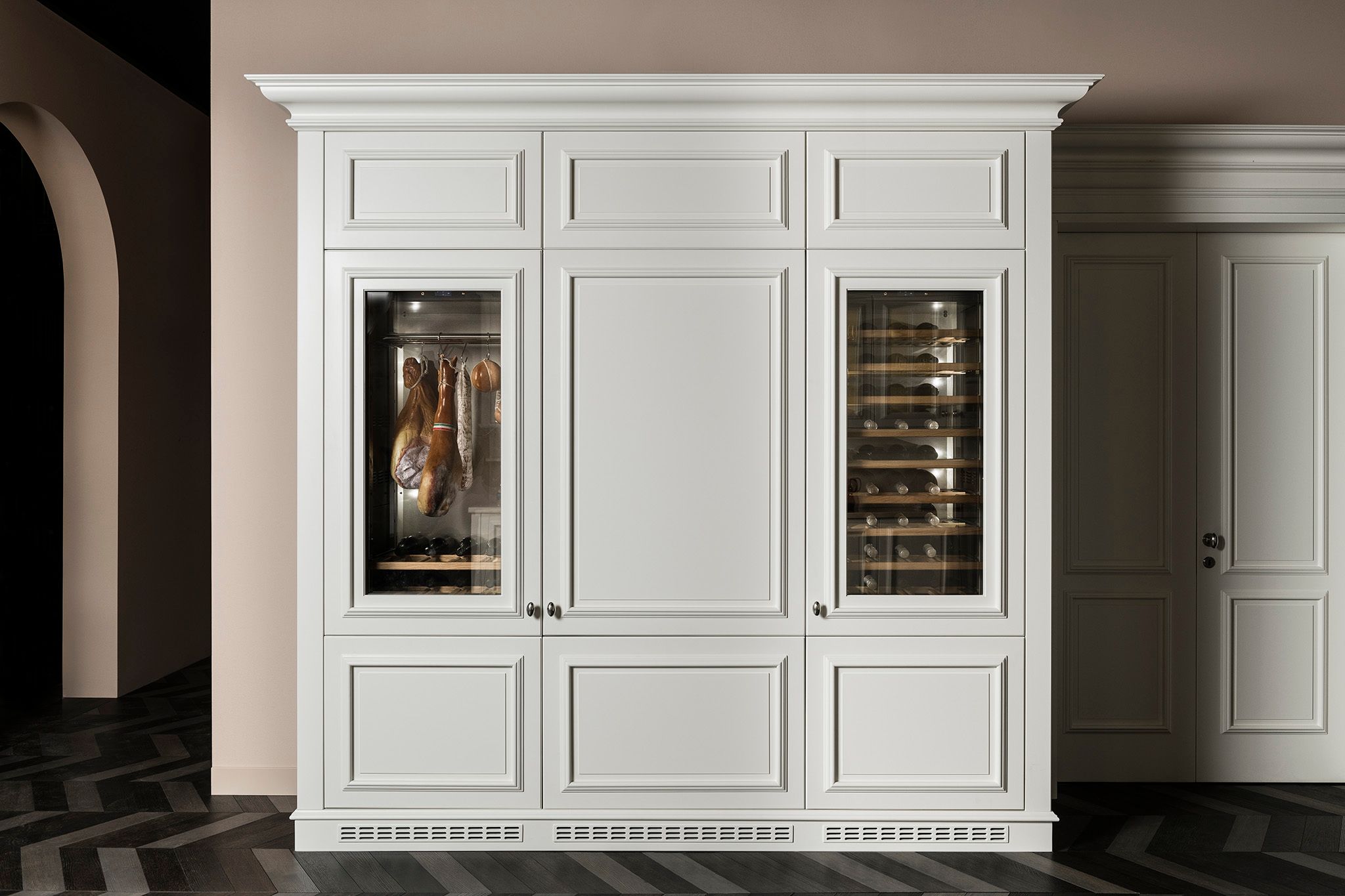 Деревянная линейная кухня с ручками L'Ottocento цветочный ARCH-00047043 - Вид №8