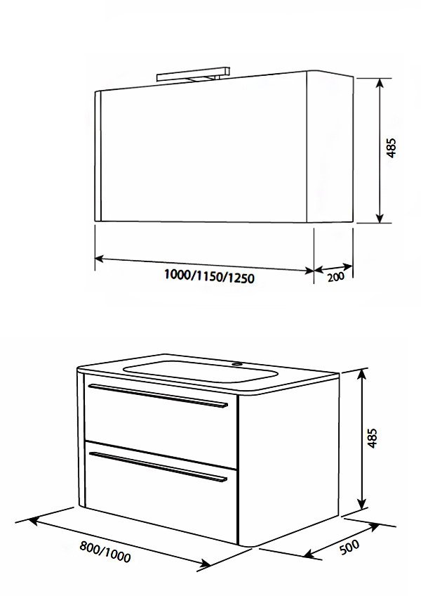 M15MCX1001VF зеркало зеркальный шкаф 100см с подсветкой венге фактурная шт AM.PM Awe - Вид №1