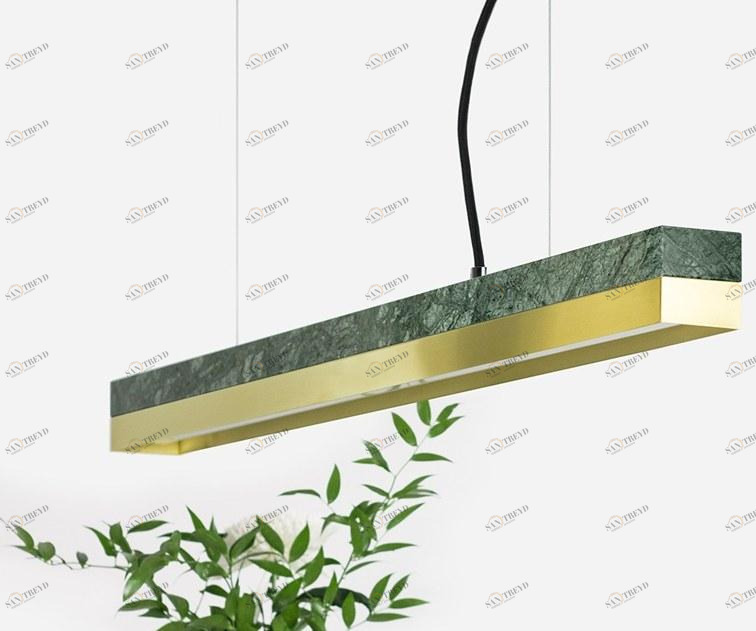 GANTlights Светодиодный подвесной светильник из гватемальского мрамора и латуни C sun-id-1469939