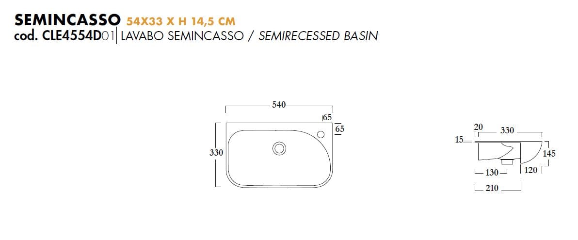 Керамическая раковина с переливом Olympia Ceramica CLEAR ARCH-00101658 - Вид №3