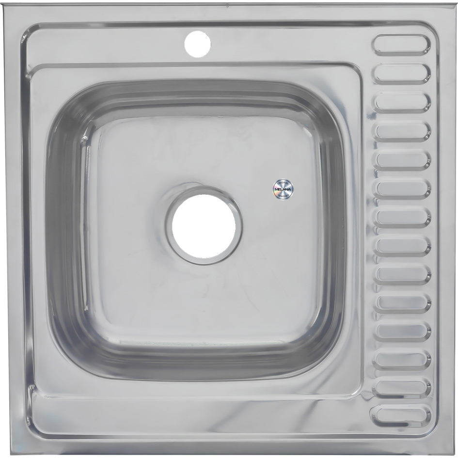 Мойка 6060 L MELANA 0,6/160 накладная прямоугольная с сифоном (015 t L *10) 015 t L (*10) - Вид №1