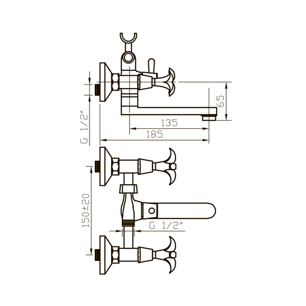 122 Iris  Смеситель для ванны  ARGO kran 122iris - Вид №1