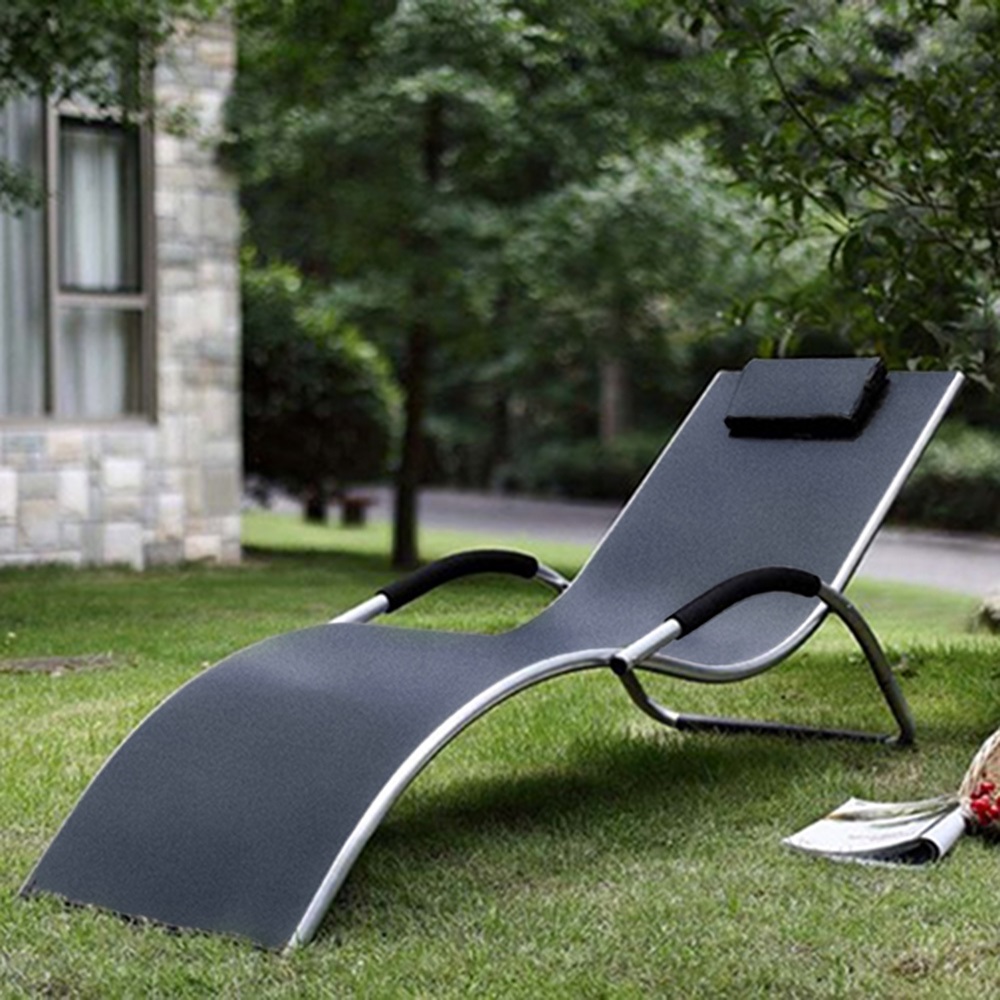 Шезлонг-лежак "Грация" Silver-Black AFINA  241145 Черный  - Вид №2