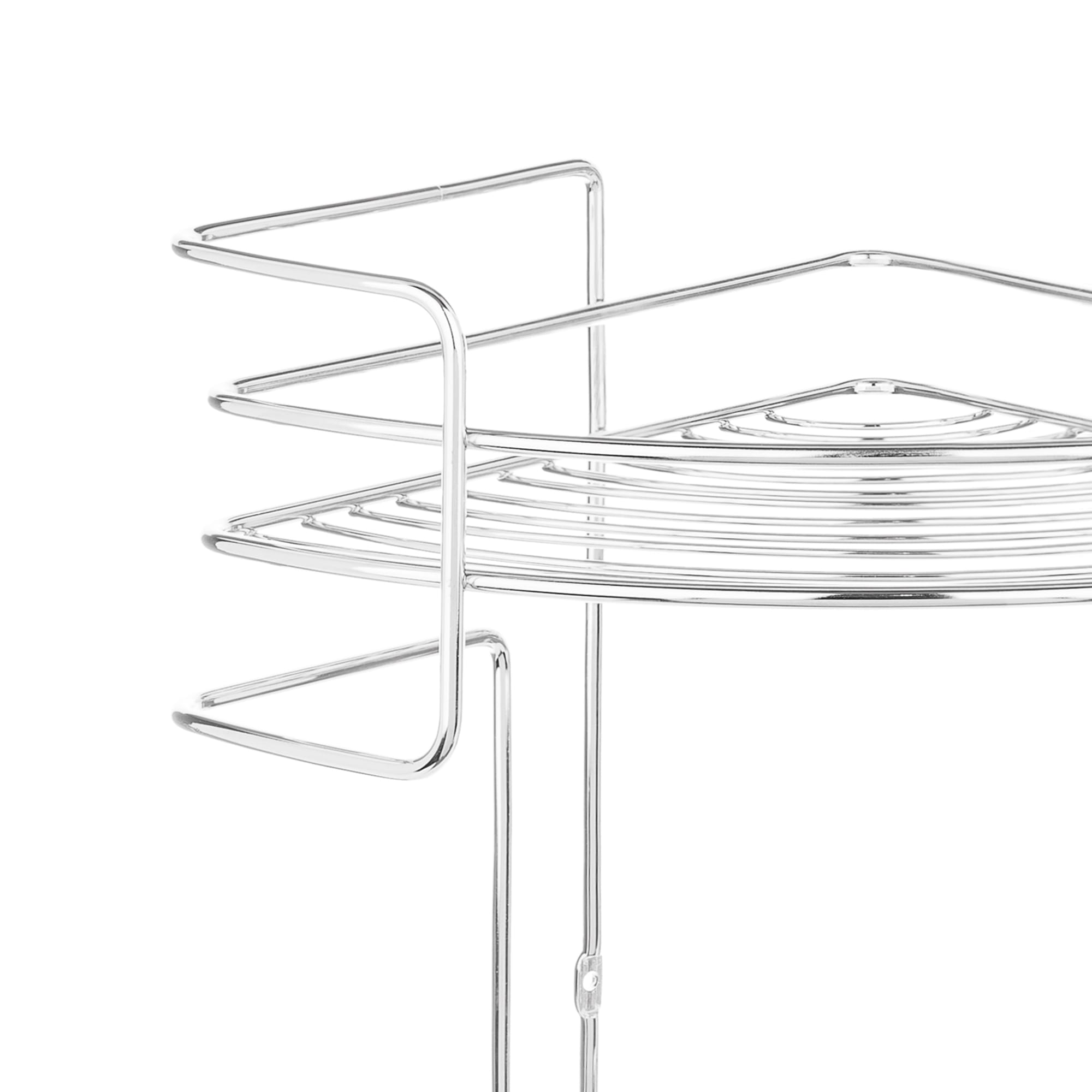 82484985 Полка двухъярусная угловая 23х23х38 см цвет хром Новые горизонты Santreyd  - Вид №1