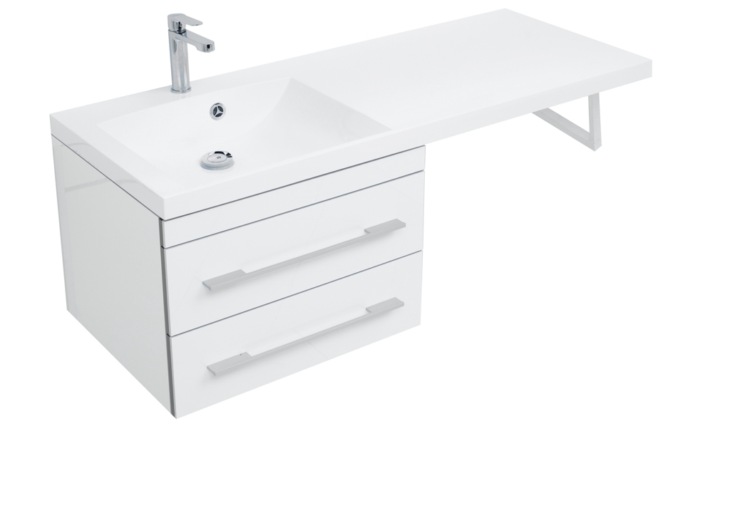 Тумба с раковиной Aquanet Верона 120 L белый (подвесная, 2 ящика) 0017666700239565 - Вид №8