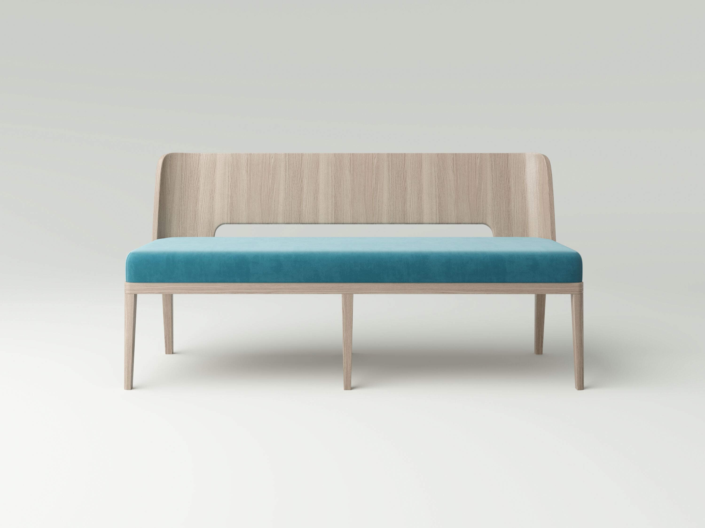 Дубовая скамья со спинкой NITZAN HOME DAFYDD ARCH-00109851