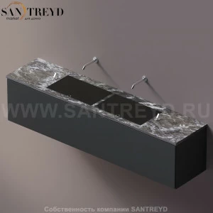 AELLM0CC22022KD Подвесная раковина настенная прямоугольная Agape Ell серая