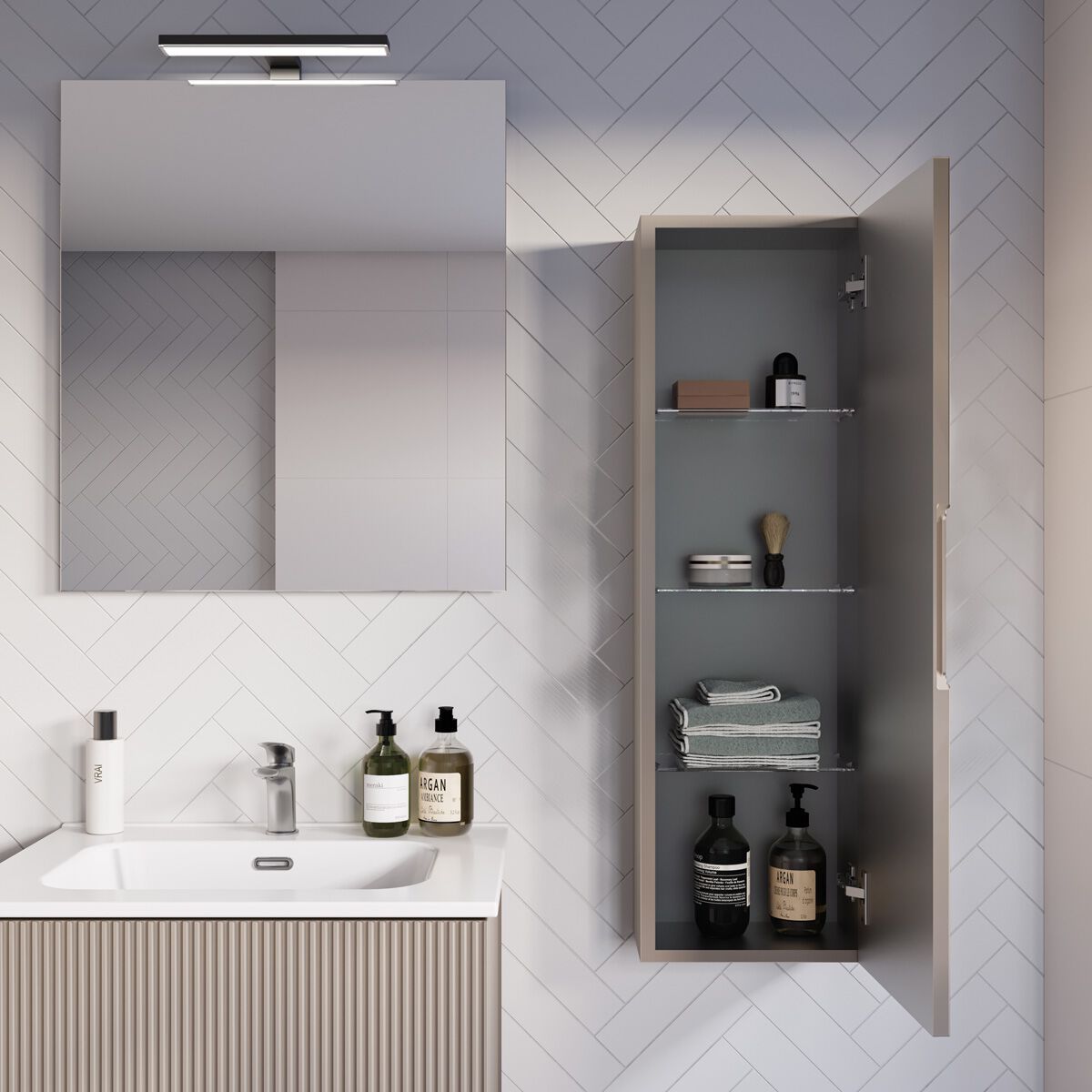 Деревянный подвесной умывальник с держателем для полотенец LEGNOBAGNO Verso ARCH-00046653 - Вид №2