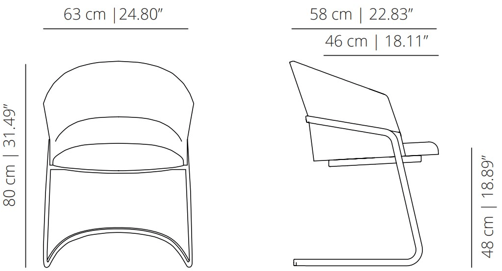 Viccarbe Мягкий консольный стул Copa Cocl - Вид №5