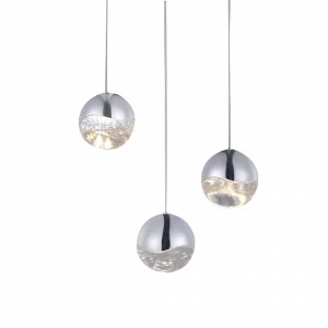 Светильник подвесной 120х27 см никель Globo 3U SD3301-3U nickel DELIGHT COLLECTION ДИЗАЙНЕРСКИЕ 00-3882286 Прозрачный;серебро