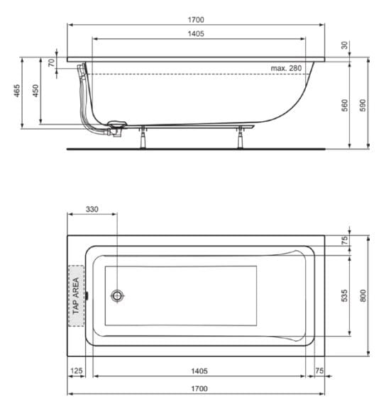 Прямоугольная ванна Ideal Standard La Dolce Vita ARCH-00142809 - Вид №2