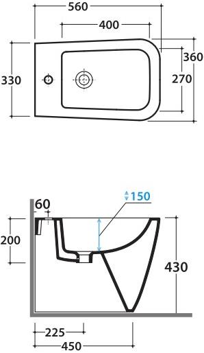 St009/010 - ss010.bi Биде напольное STONE Ceramica Globo - Вид №7