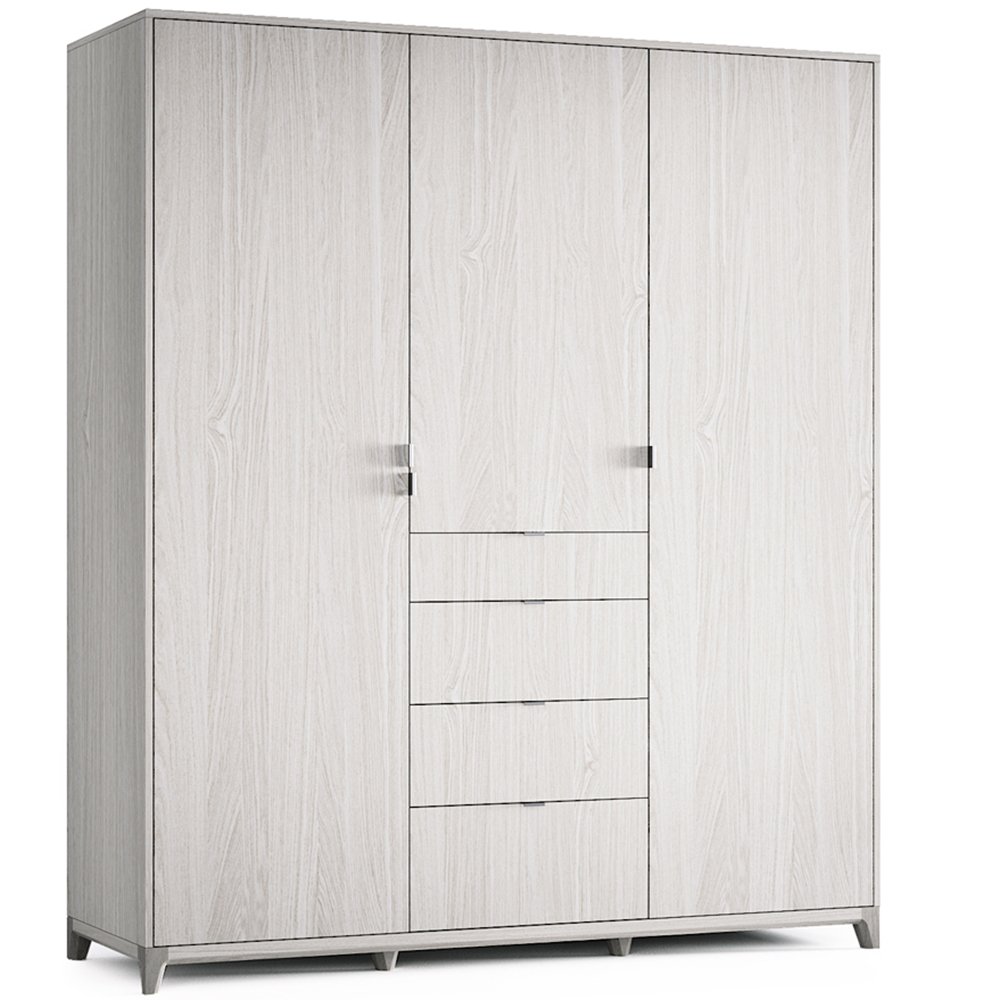 Шкаф трехстворчатый белый с ящиками Case №2 THE IDEA  210381 Белый  - Вид №1