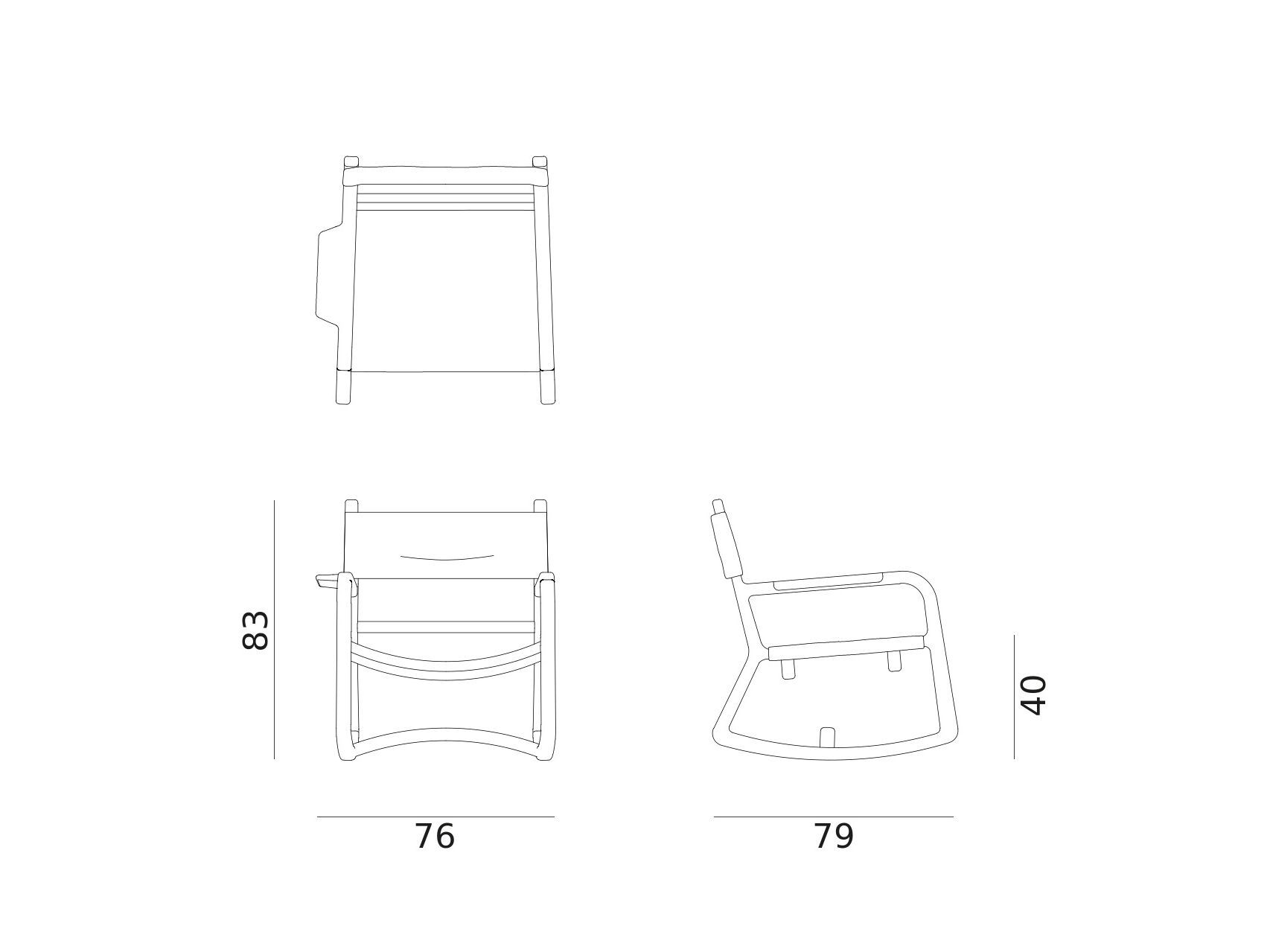 Кресло-качалка из красного дерева и ткани с подлокотниками Exteta Loro Piana Interiors, Стулья Delight от Exteta ARCH-00009398 - Вид №5