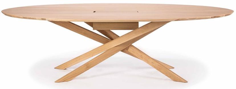 Ethnicraft Овальный стол для совещаний из дуба с системой прокладки кабелей Oak mikado sun-id-1443500 - Вид №1