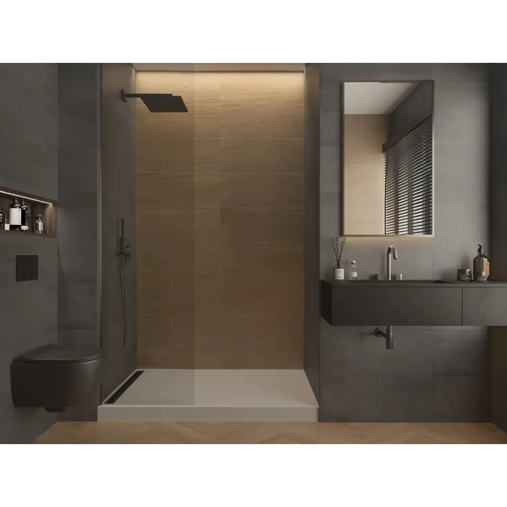 Плитка настенная Gracia Ceramica Status 01 25x60 см 1.2 м² матовая цвет серый 86745657 STLM-2183871 - Вид №6