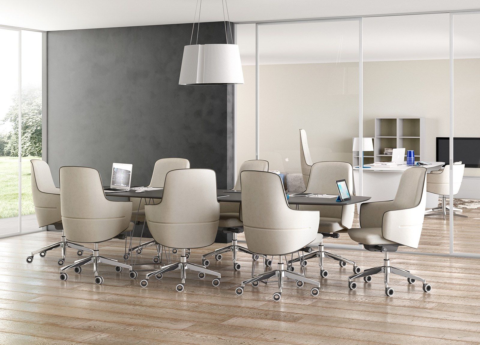 Регулируемое по высоте кожаное офисное кресло с подлокотниками Leyform ARCH-00079708 - Вид №5