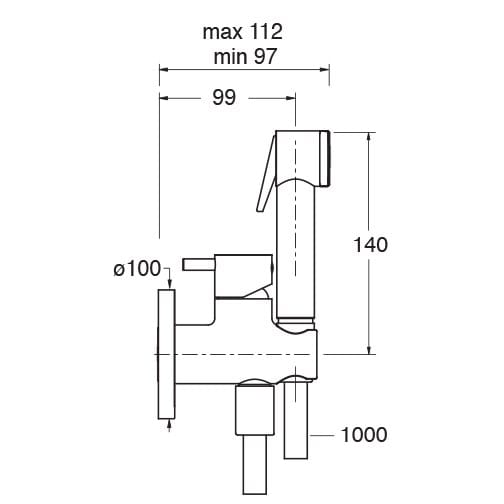 Настенный смеситель для биде из нержавеющей стали с ручным душем CRISTINA Rubinetterie WC Jet-Inox Collection ARCH-00120722 - Вид №2
