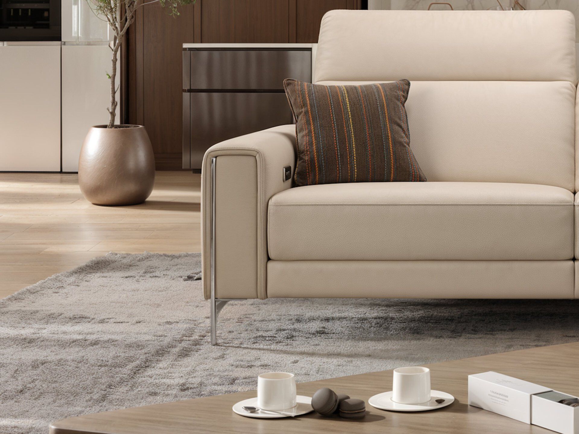 2-местный кожаный диван с полуостровом Sofanella Bellagio ARCH-00137541 - Вид №4