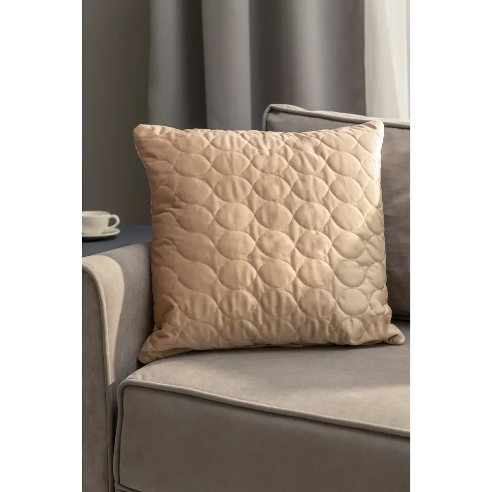 Подушка Овалы 50x50 см цвет крем LINEN WAY STLM-2022434 - Вид №3