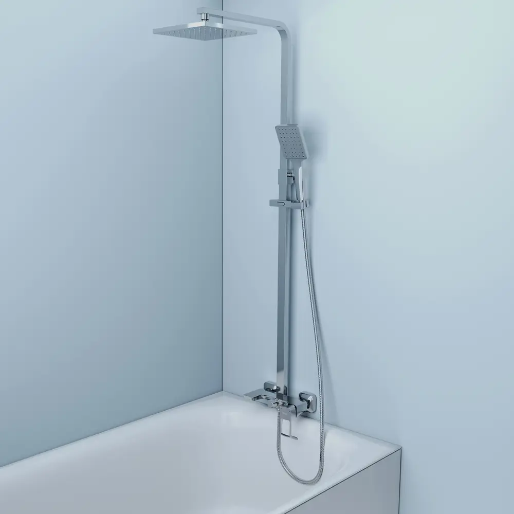 Душевая стойка Iddis Frame со смесителем 1 режим цвет хром STLM-2070763