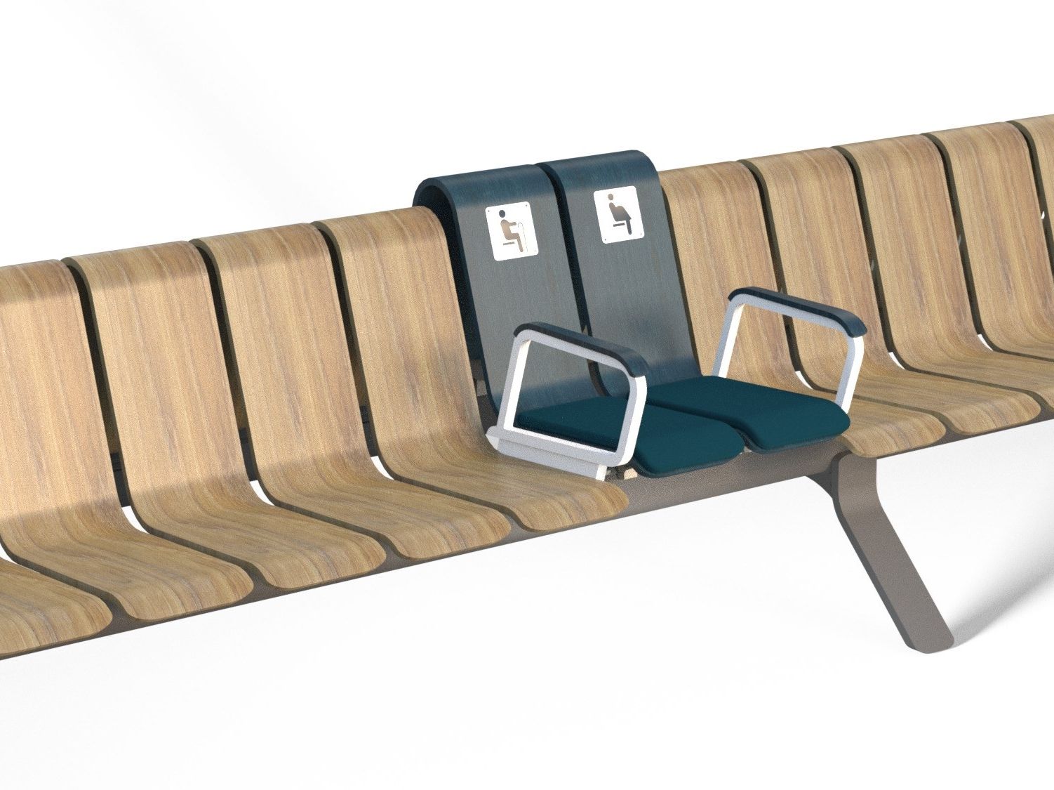 Модульная скамья для медицинских учреждений Green Furniture Concept Ascent ARCH-00118151 - Вид №2