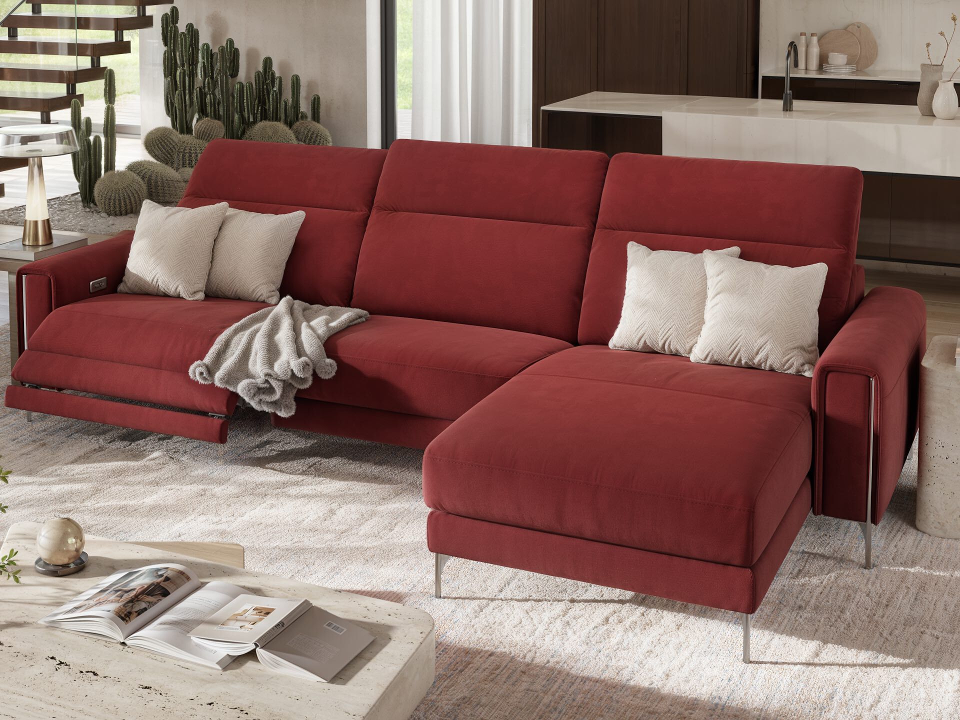 Кожаный диван с полуостровом Sofanella Bellagio ARCH-00047596 - Вид №4