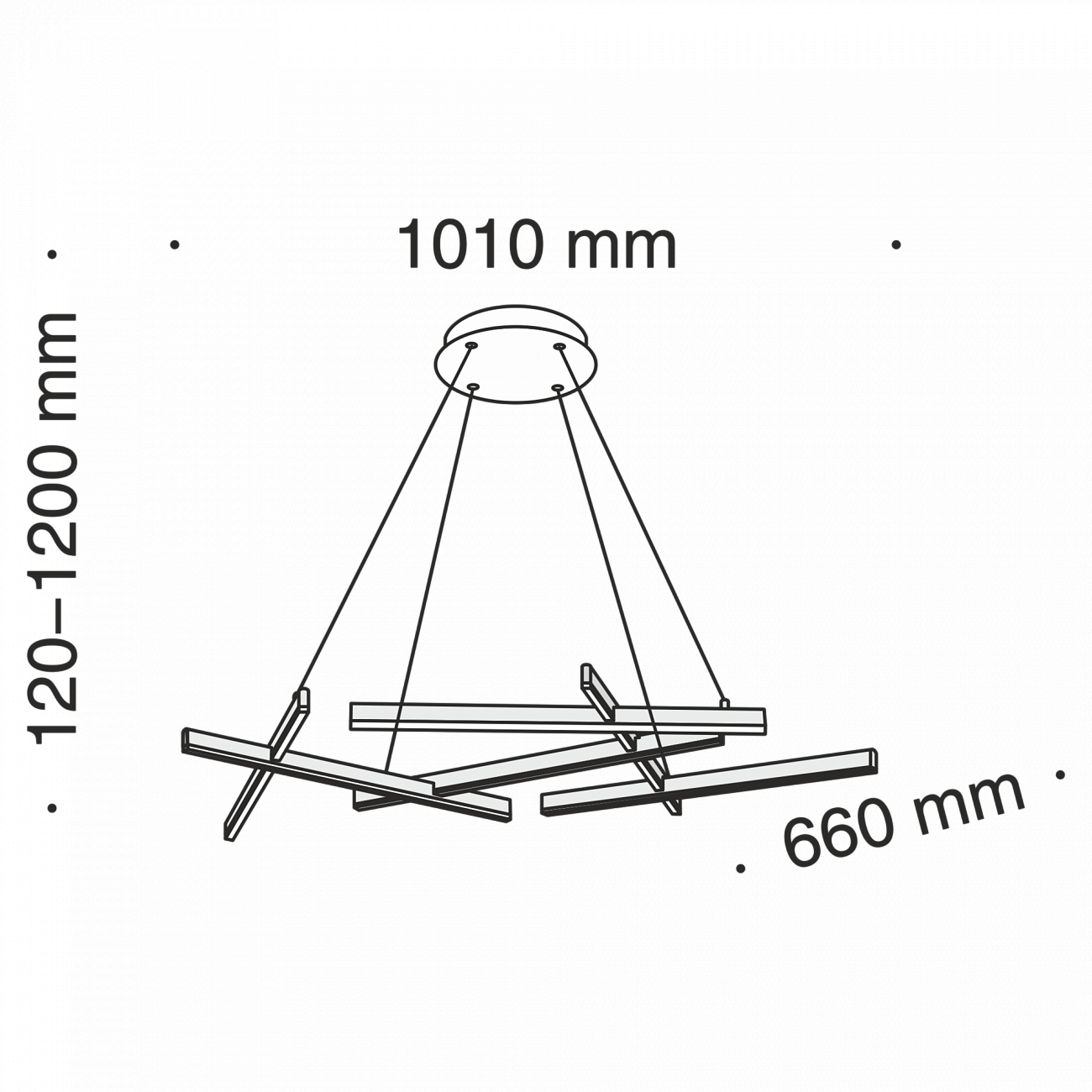 Светильник подвесной светодиодный на 6 ламп черный Line MOD016PL-L75B4K TECHNICAL ДИЗАЙНЕРСКИЕ, TECHNICAL 00-3957060 Черный  - Вид №3