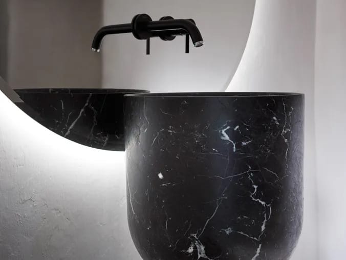 Одинарный круглый отдельно стоящий умывальник из мрамора Inbani ORIGIN ARCH-00039599 - Вид №4