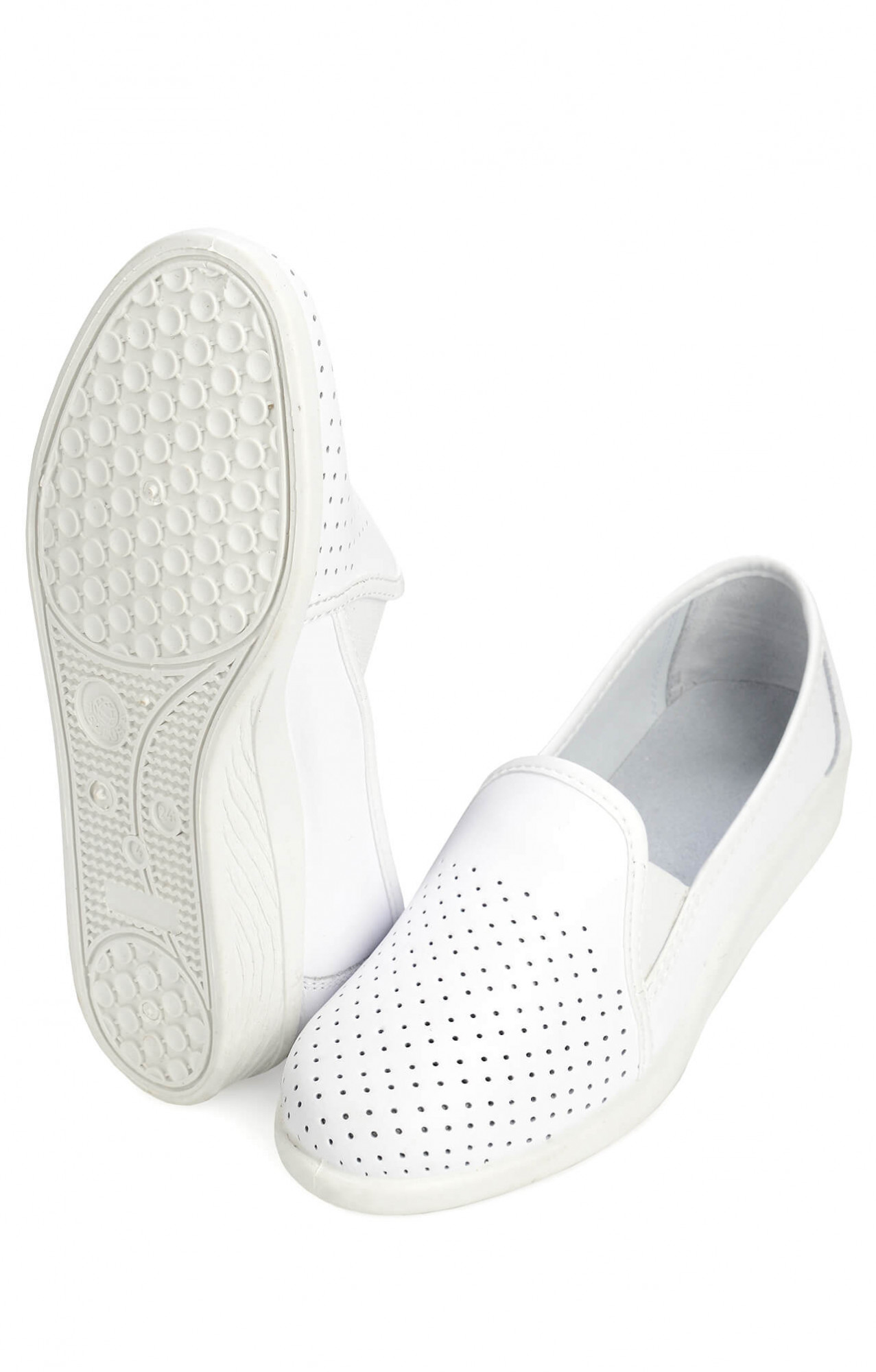 68169 Туфли мужские с закрытым задником белые  Сабо и сланцы размер 42 Спецодежда 