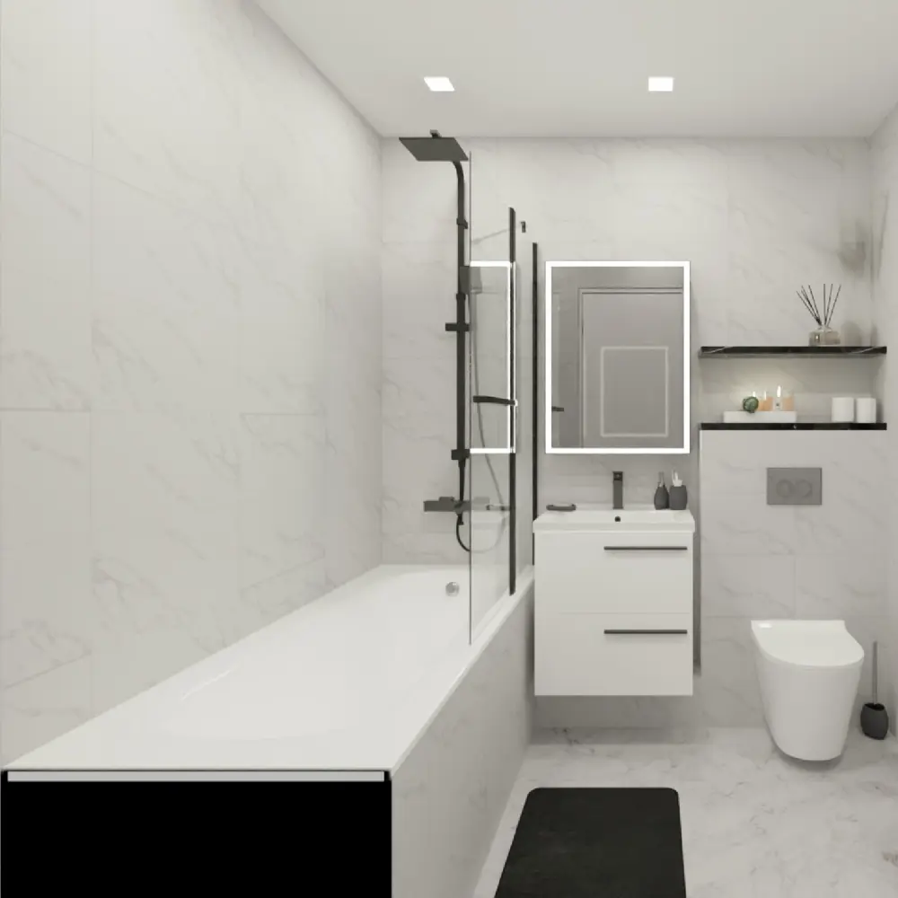 Керамическая плитка Axima Monaco 25×50 см белая матовая под мрамор 84133786 Монако STLM-0046608