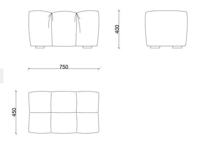 Прямоугольный пуф из ткани RIVATELIER Черепаха ARCH-00053991 - Вид №1