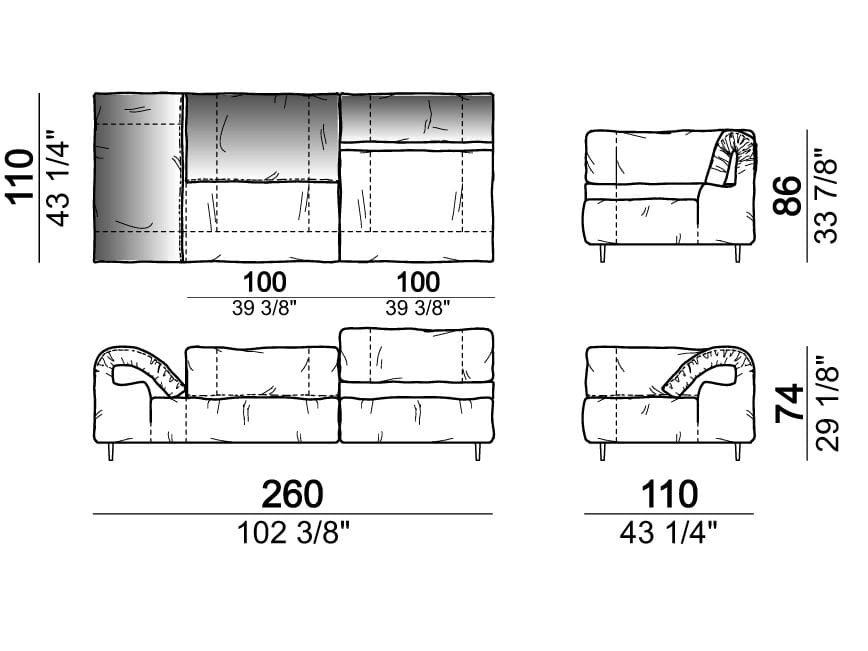 Секционный кожаный диван Arketipo CRAZY DIAMOND ARCH-00133462 - Вид №26