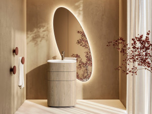 Шкаф для раковины HPL с зеркалом с держателем для полотенец