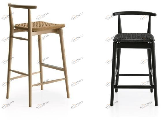 B&B Italia Высокий табурет из дерева и плетеной веревки Jens sun-id-1396321