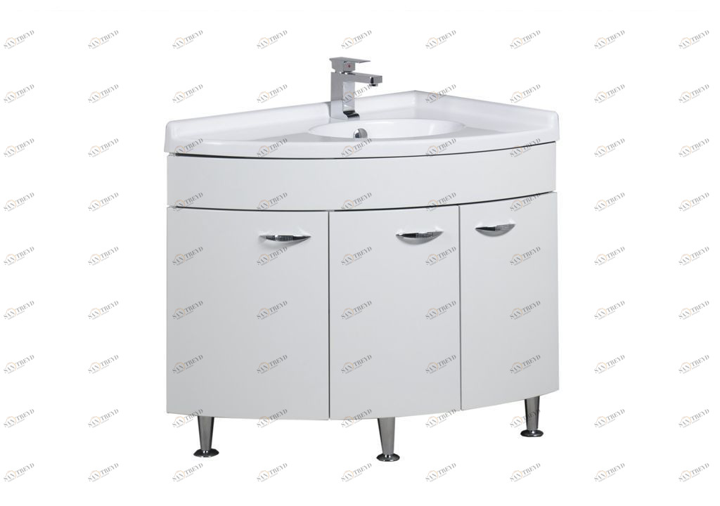 Тумба с раковиной Aquanet Корнер 89 R белый (закрытая) 0015882500158989