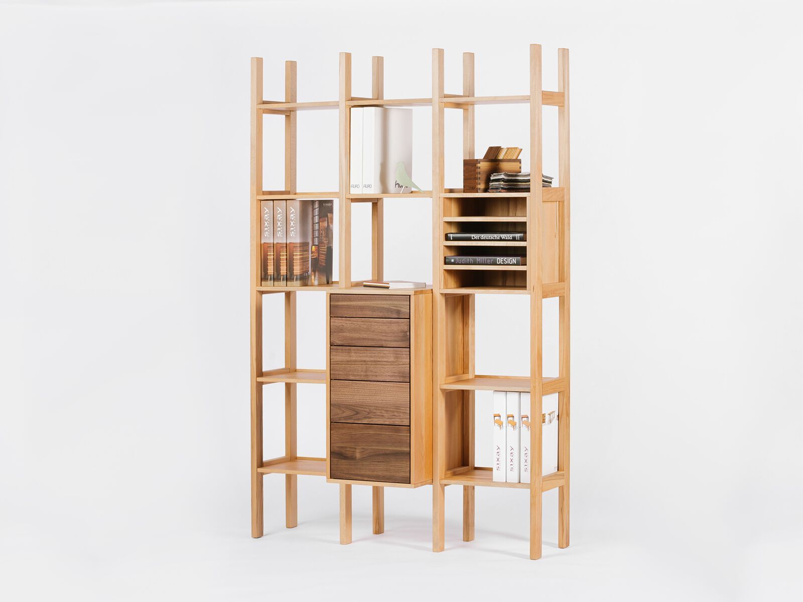 Секционный книжный шкаф из массива дерева sixay furniture OFFISIX Shelf System ARCH-00094591 - Вид №3