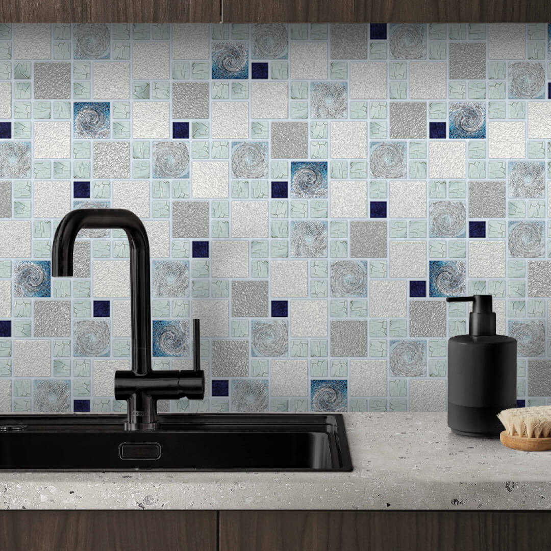 Панель ПВХ 0,3 мозаика Морская соль STELLA Бюджет STSR-686 - Вид №1