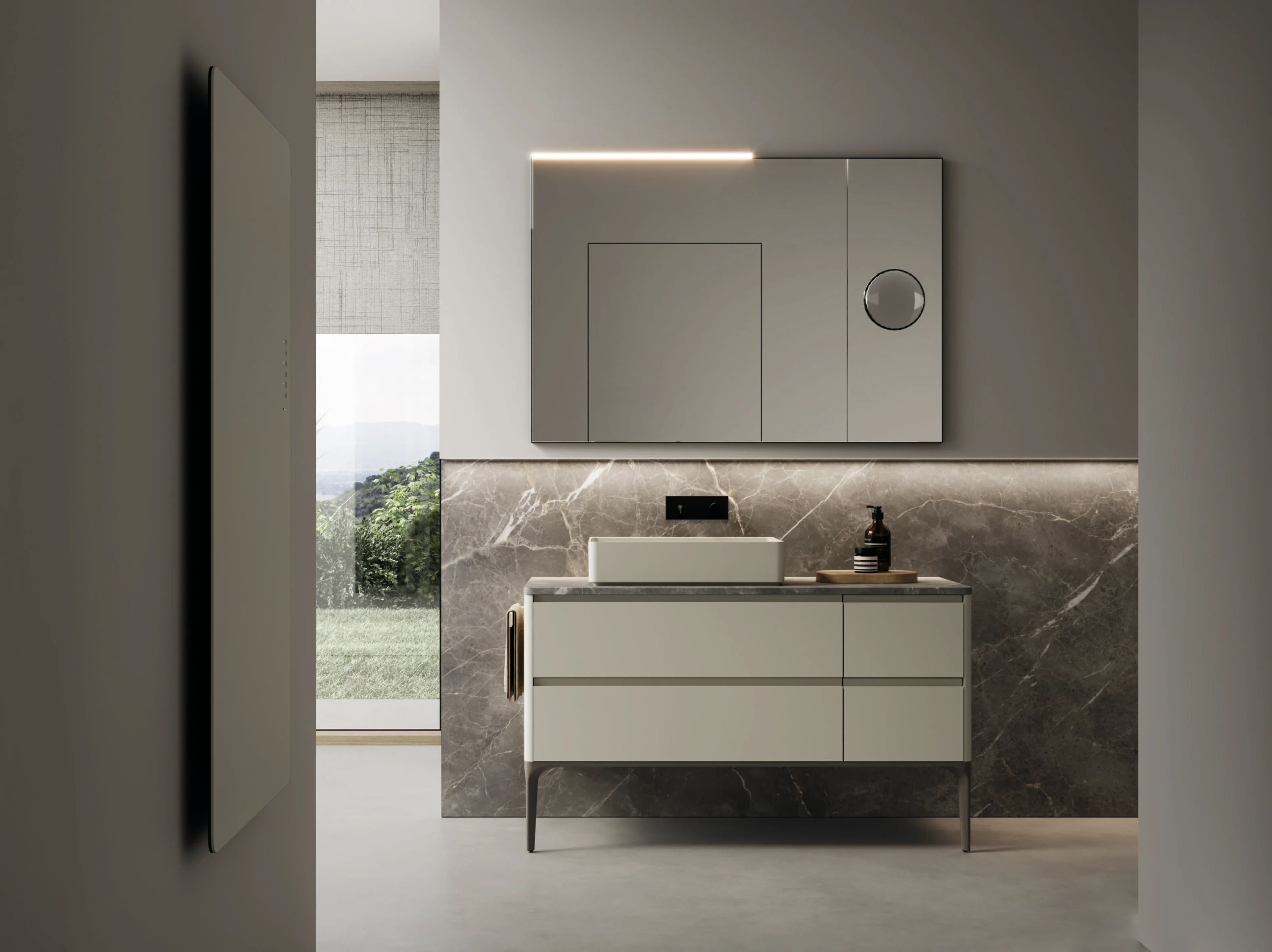 Напольный умывальник с зеркалом Ideagroup Seventy Form ARCH-00075525