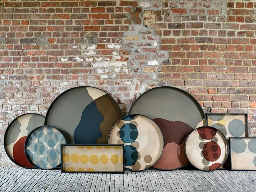 Ethnicraft Круглый поднос из дерева и стекла Linear flow 20909 - Вид №2