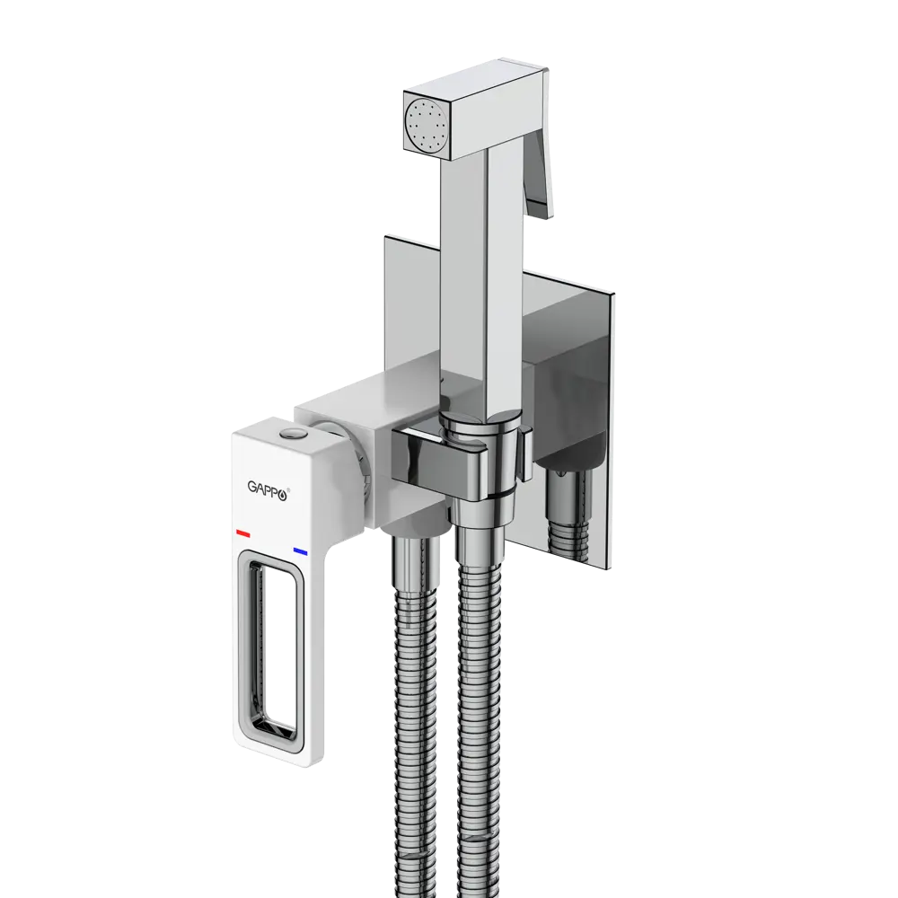 89359049 Гигиенический душ Gappo Eder GL7301-8, набор со смесителем, цвет белый хром STLM-0971390 