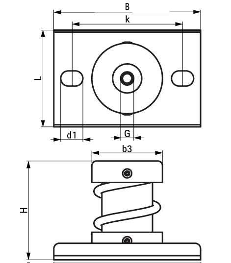 2800300500 VibraTek® MS-1 Spring Mount high performance spring isolator for light equipment walraven  - Вид №1