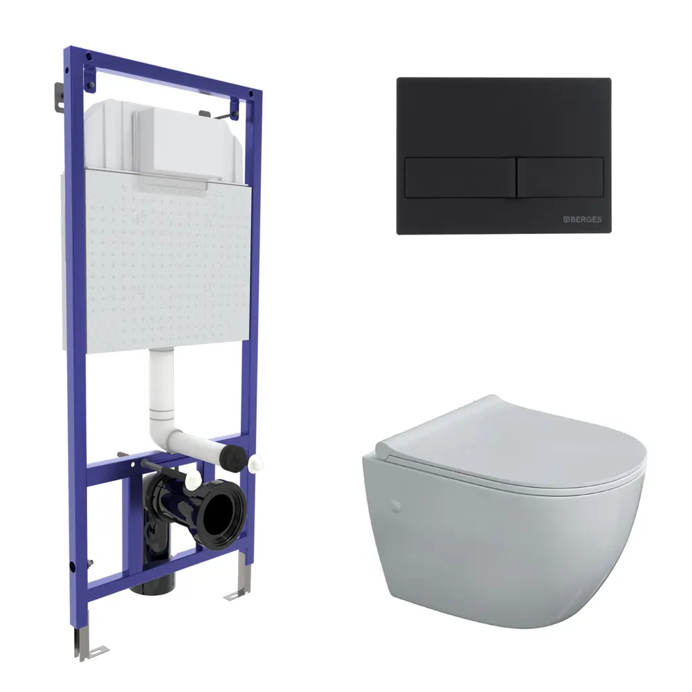 Комплект инсталляция с унитазом Berges Locus с кнопкой STLM-2058671